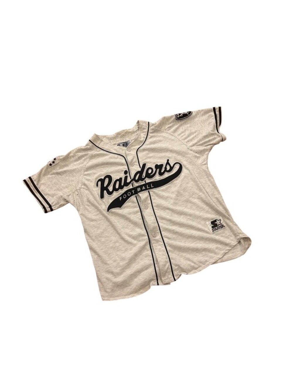 Vintage 90s Starter Los Angels Raiders Tail Sweep NFL Baseball Jersey Men's XL - Picture 3 of 6